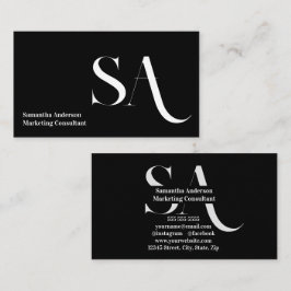 Elegante Minimalistische Monogramm-Visitenkarte | Visitenkarte