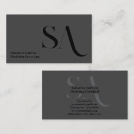 Elegante Minimalistische Monogramm-Visitenkarte | Visitenkarte