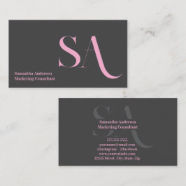 Elegante Minimalistische Monogramm-Visitenkarte | Visitenkarte