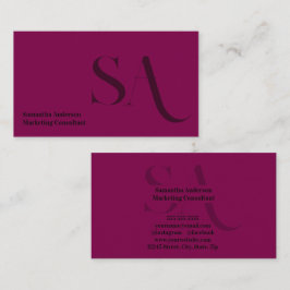 Elegante Minimalistische Monogramm-Visitenkarte | Visitenkarte