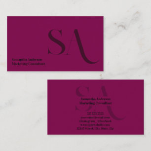Elegante Minimalistische Monogramm-Visitenkarte Visitenkarte