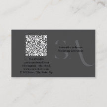 Elegante Minimalistische Monogramm-Visitenkarte | 