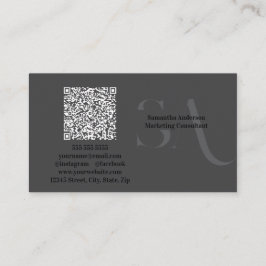 Elegante Minimalistische Monogramm-Visitenkarte | Visitenkarte