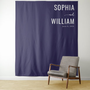 Elegante Minimalistische Namen der Navy Wandteppich