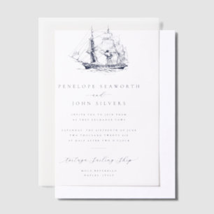 Elegante, minimalistische nautische Schiff-Illustr