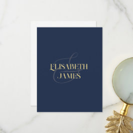Elegante minimalistische Navy Blue & Gold Individu Dankeskarte