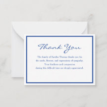 Elegante minimalistische navyblaue Dankeskarte zur