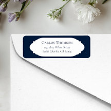Elegante minimalistische navyblaue RSVP-Adresse