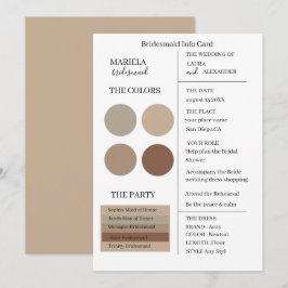 Elegante Minimalistische neutrale Bridesmaid Einla Einladung