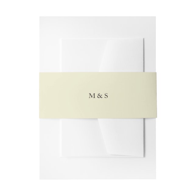 Elegante Minimalistische neutrale Initialen Einladungsbanderole (Vorderseite Beispiel)