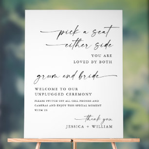 Elegante Minimalistische, nicht gestopfte Hochzeit Acrylschild