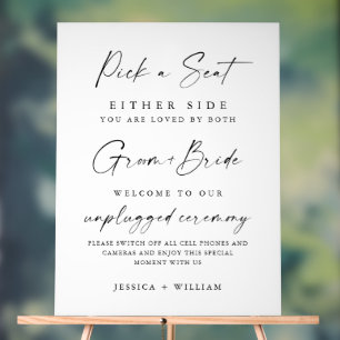 Elegante Minimalistische, nicht gestopfte Hochzeit Acrylschild