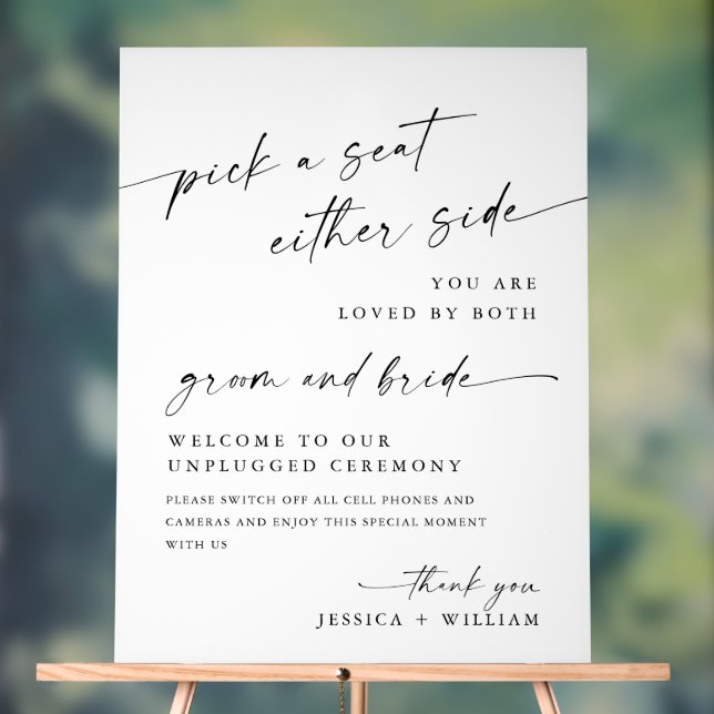 Elegante Minimalistische, nicht gestopfte Hochzeit Acrylschild (Neutral)