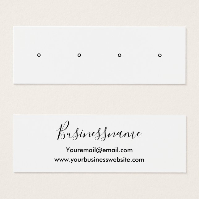 Elegante minimalistische Ohrring-Grafikkarte (Vorne & Hinten)