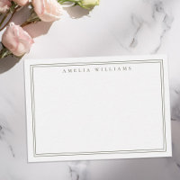 Elegante Minimalistische Olive Green Two Border