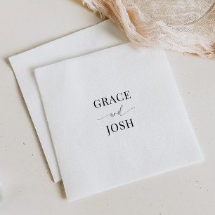 Elegante Minimalistische Paarname Hochzeit Serviette