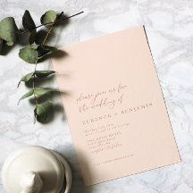 Elegante Minimalistische Pachy Blush Pink Chic Wed