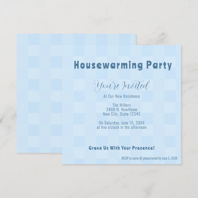 Elegante Minimalistische Party Einladung (Vorne/Hinten)