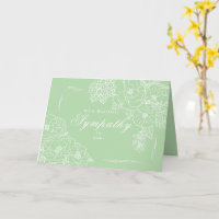 Elegante minimalistische Pfingstrosen Beileid Grün