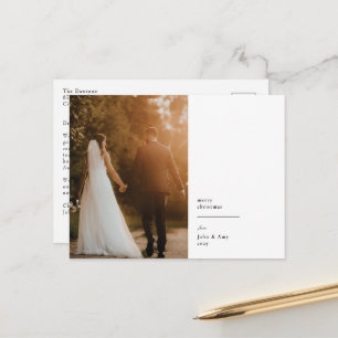 Elegante minimalistische Porträt-Foto-Feiertagspos Feiertagspostkarte