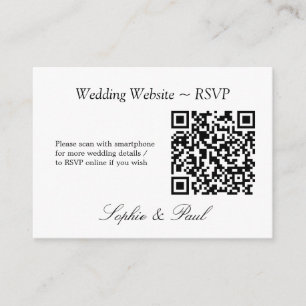 Elegante Minimalistische QR-Code-Website RSVP-Kart Begleitkarte
