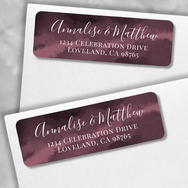 Elegante Minimalistische Red Wedding Rücksendeadre (Elegant Minimalist Red Wedding Return Address label)