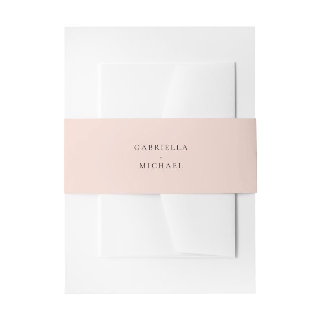 Elegante Minimalistische Rosa Hochzeit Einladung Einladungsbanderole (Vorderseite Beispiel)