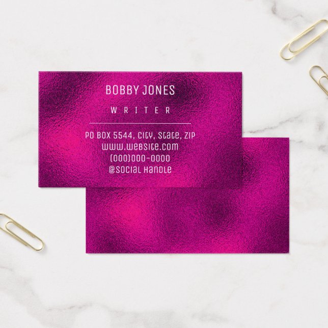 Elegante Minimalistische, rosa Metallic Business C (Büro)