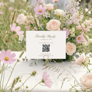 Elegante minimalistische rosafarbene Wildblumen-Ho RSVP Karte