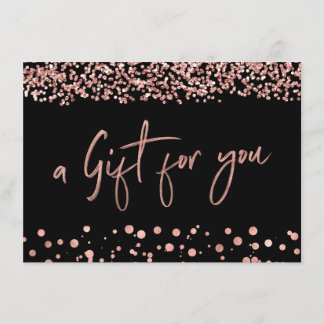 Elegante Minimalistische Rose Gold Geschenkgutsche Einladung