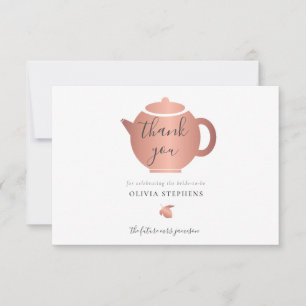 Elegante minimalistische roségoldene Brautparty-Te Dankeskarte