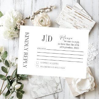 Elegante Minimalistische RSVP-Karte | Modern & sti RSVP Karte