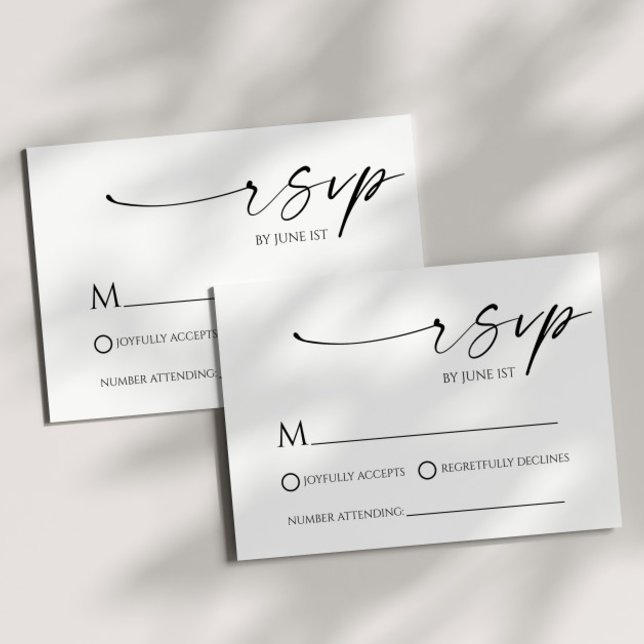 Elegante, Minimalistische RSVP-Karte RSVP Karte (Von Creator hochgeladen)