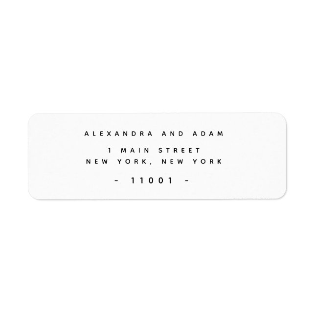 Elegante Minimalistische Rücksendeadressen-Aufkleb (Vorne)