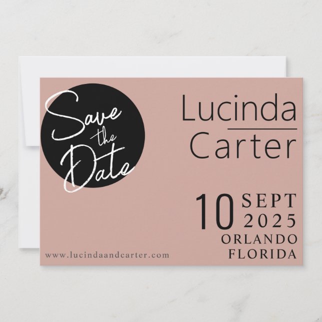 Elegante, minimalistische Save the Date Karte (Vorderseite)