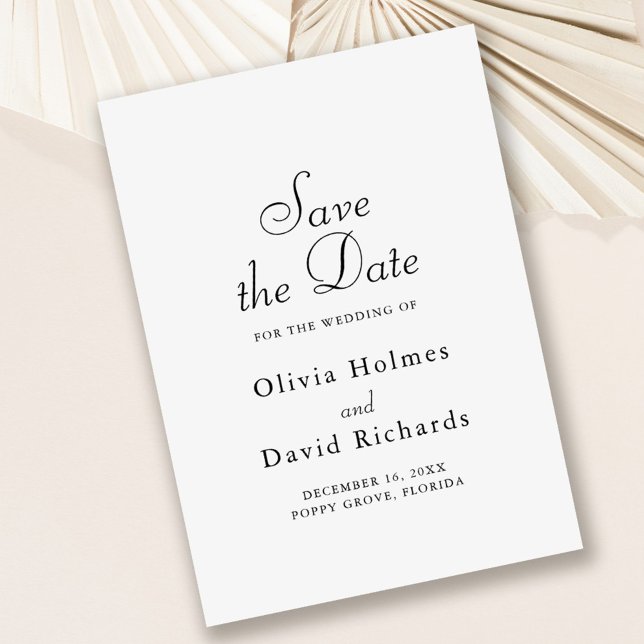 Elegante Minimalistische Save the Date-Karte Save The Date (Elegant Minimalist Save the Date Card on dusty rose background.)