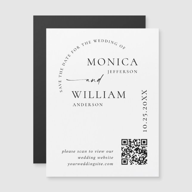 Elegante Minimalistische Save the Date Magnetkarte (Vorne/Hinten)