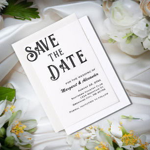 Elegante Minimalistische Schrift Save The Date Hoc