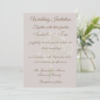 Elegante minimalistische Schrift Strand-Hochzeitse Einladung