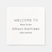 Elegante Minimalistische Schwarz-Weiß-Baby-Dusche