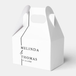 Elegante Minimalistische Schwarz-Weiß-Hochzeit Geschenkschachtel