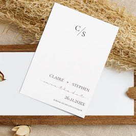 Elegante Minimalistische Schwarz-Weiß-Hochzeit Save The Date