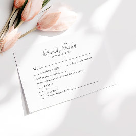 Elegante Minimalistische Schwarz-Weiß-RSVP-Karte Dankeskarte