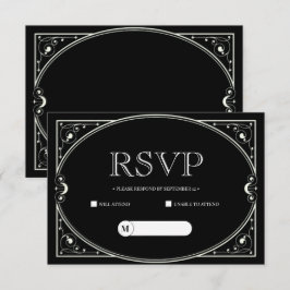 Elegante Minimalistische Schwarz-Weiß-Rsvp-Karte RSVP Karte