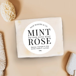 Elegante Minimalistische Schwarz-weiß Soap Bar Pac Runder Aufkleber