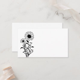 Elegante Minimalistische Schwarz-weiße Hochzeit Platzkarte