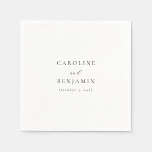 Elegante Minimalistische Schwarz-weiße Hochzeit Serviette