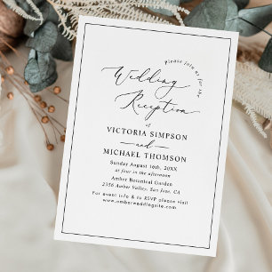 Elegante Minimalistische Schwarz-weiße Hochzeitsem Einladung