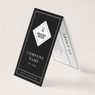 Elegante Minimalistische Schwarz-weiße Logokombin Visitenkarten