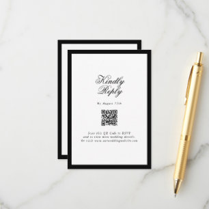Elegante Minimalistische Schwarz-weiße Monogramm-H Begleitkarte